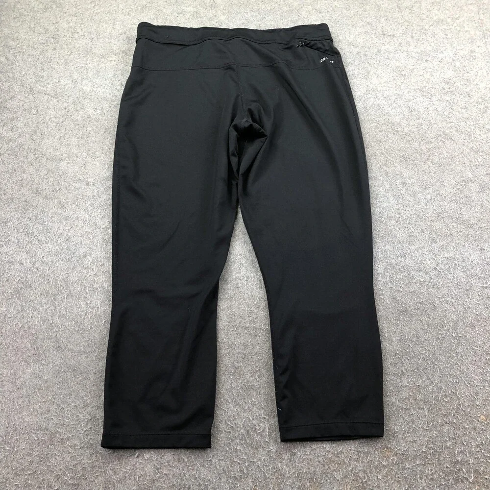 Nike Compression Pants Mens XL Black Dri-FIT Cropped Leggings Running Zip Pocket